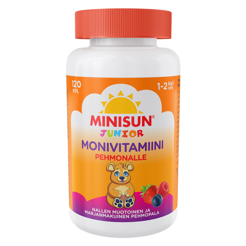 Minisun Pehmonalle marjaisa monivitamiini junior 120 kpl