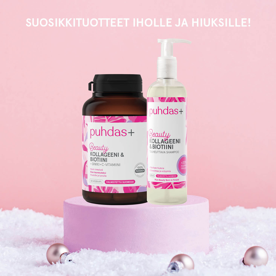 Puhdas+ Kollageeni & Biotiini 120 kaps & Kollageeni & Biotiini Shampoo 240 ml