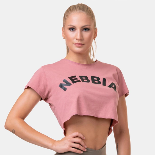 Nebbia Loose Sporty Crop Top Old Rose S