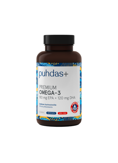 Puhdas+ Omega-3 180mg epa/120mg dha 160 kaps