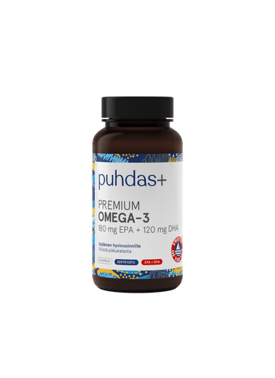 Puhdas+ Omega-3 180mg epa/120mg dha 80 kaps