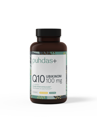 Puhdas+ Vahva Ubikinoni Q10 100 mg + C-vitamiini 120 kaps