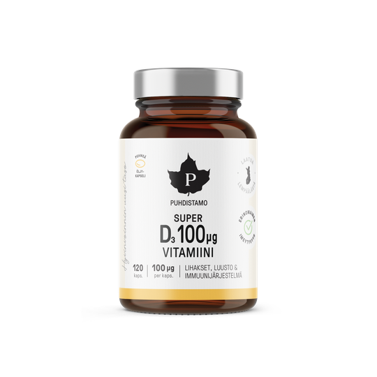 Puhdistamo Super D-vitamiini 100ug 120 kaps