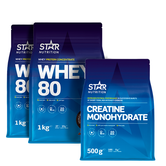 2 x Whey-80 heraproteiini + kreatiinimonohydraatti