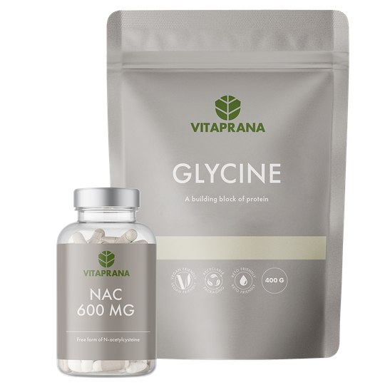 Glysiini 400g + NAC 600mg 100 kapselia Aminohapot