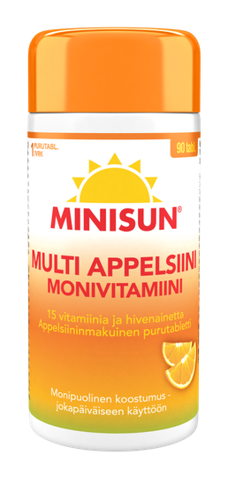 Minisun Monivitamiini Multi appelsiini 90 tabl