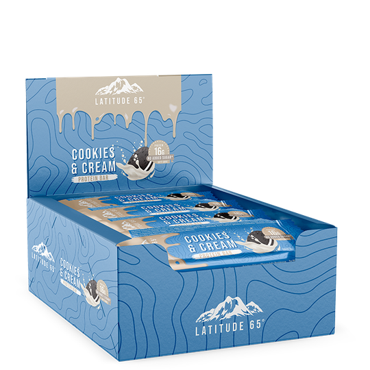 12 x Latitude 65 Protein Bar 45 g Cookies & Cream