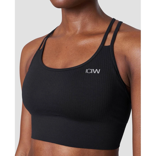 Icaniwill Ribbed Define Seamless Sports Bra Black Xs