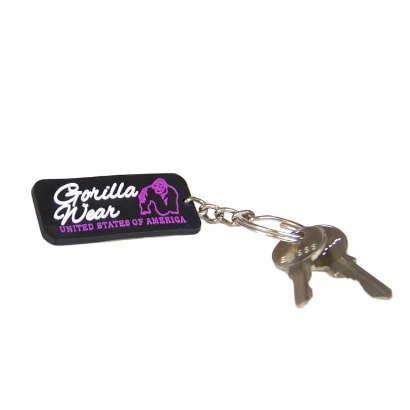Gorilla Wear Rubber Logo Keychain Black/pink