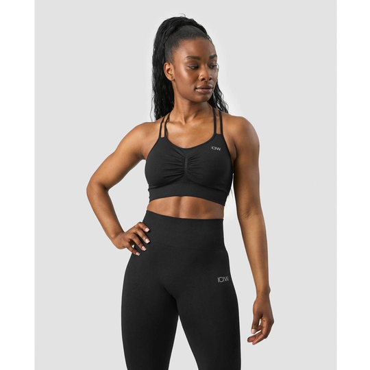 Icaniwill Define Seamless Scrunch Sports Bra Black Xs