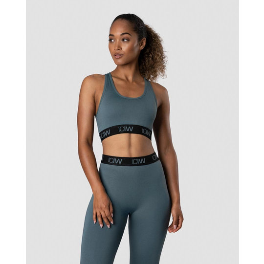 Icaniwill Define Logo Seamless Sports Bra Jungle Green S