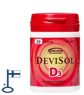 DeviSol D-vitamiini 20 mikrog 100 tablettia *