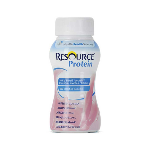 Resource Protein 4x200 ml neste, täydennysravintovalmiste mansikka