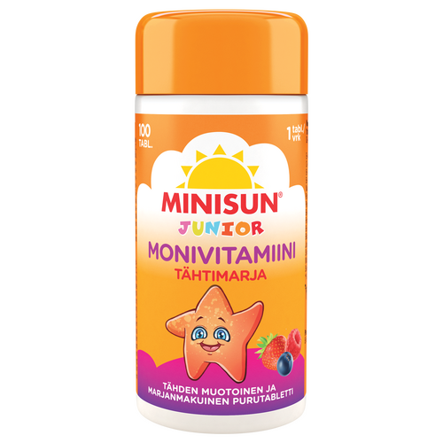 Minisun Monivitamiini Tähtimarja Junior 100 tablettia