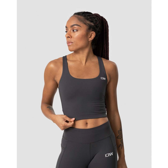 Icaniwill Classic Sports Bra Tank Graphite