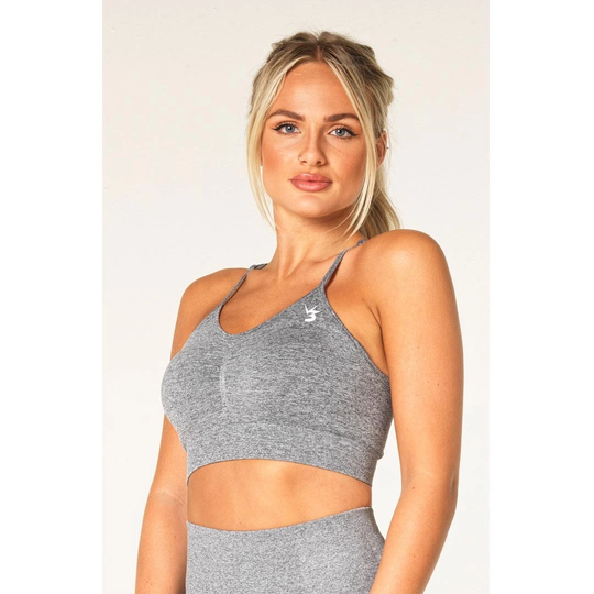 V3 Apparel Define Seamless Scrunch Sports Bra Grey Marl Xs