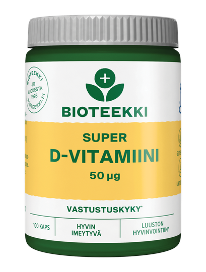 Bioteekin Super D-vitamiini 50 mikrog 100 kaps