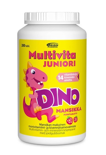 Multivita Juniori Dino Monivitamiini mansikka 100 purutabl