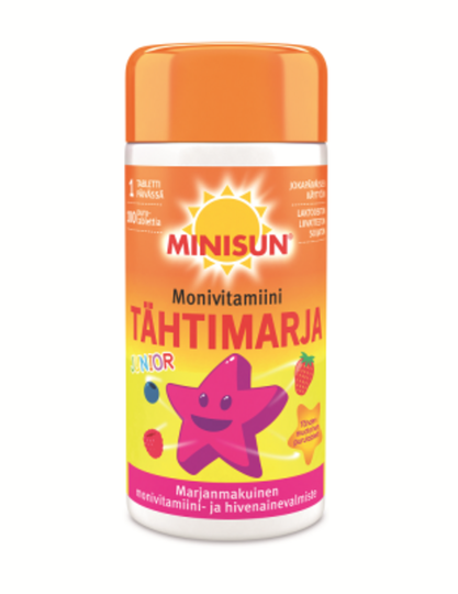 Minisun Multivitamin Junior Tähtimarja 100 purutabl