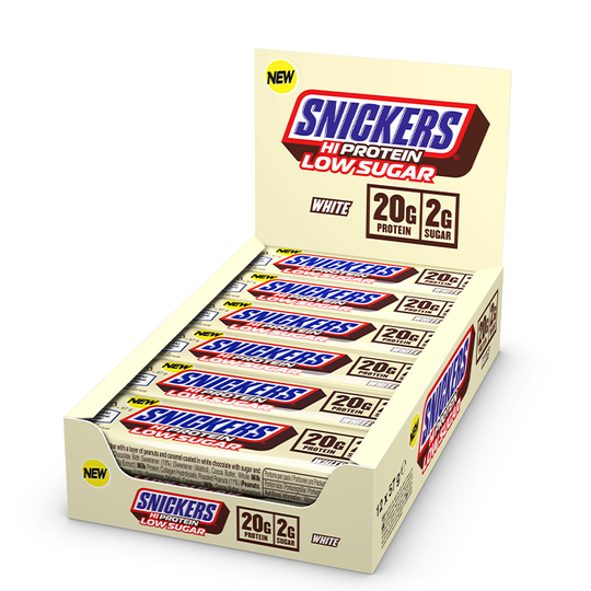 12 x Snickers High Proteiinipatukka Vähäsokerinen 57 g Valkosuklaa