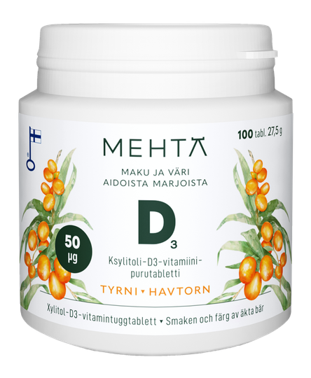 Mehtä D-vitamiini 50 mikrog Tyrni 100 tabl
