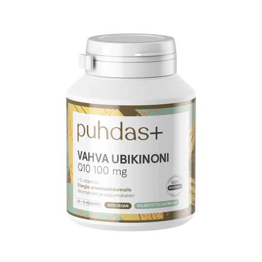 Puhdas+ Vahva Ubikinoni Q10 100 mg + C-vitamiini 60+15 kaps