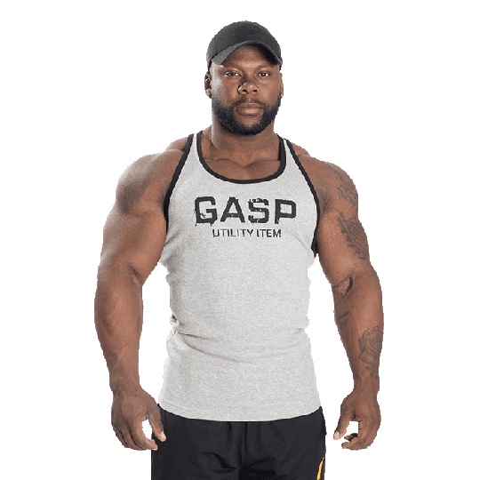 Ribbed T-back, Grey Melange