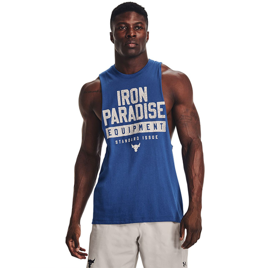 UA Project Rock Iron Muscle Tank Blue Mirage