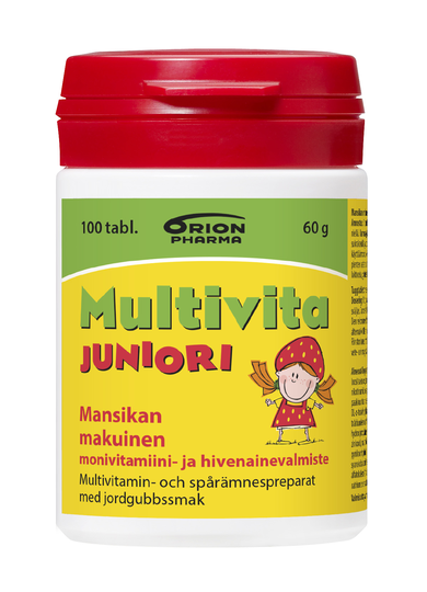Multivita Juniori mansikka monivitamiini 100 purutabl