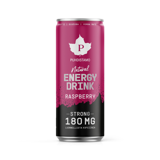 Puhdistamo Natural Energy Drink Strong, Raspberry 330 ml