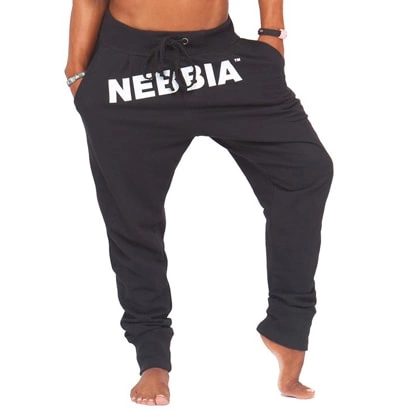 Nebbia Drop Crotch Pants Black
