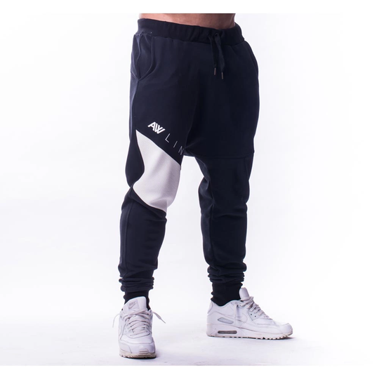 Nebbia Mens Drop Crotch Pants Black
