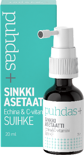 Puhdas+ Sinkkiasetaatti-, Echina-& C-vitamiini 20 ml suihke