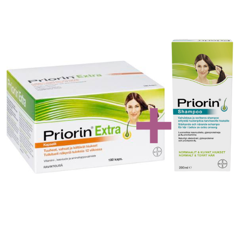 Priorin Extra 180 + shampoo lahjaksi