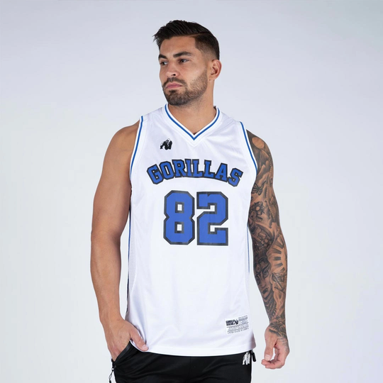 Gorilla Wear San Mateo Jersey Tank Top White/blue Xl