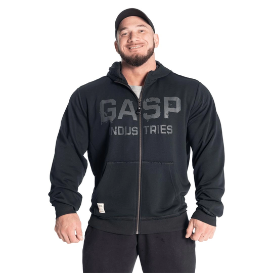 Gasp Layered Hood Washed Black Xxxl