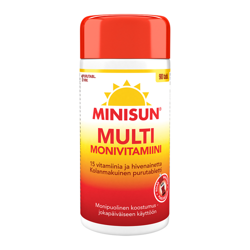 Minisun Monivitamiini Multi Kola 90 purutablettia