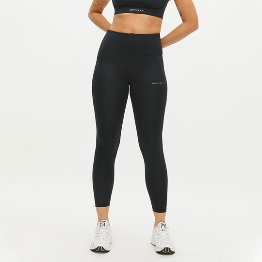 Flattering Curved High Waist Tights, Black