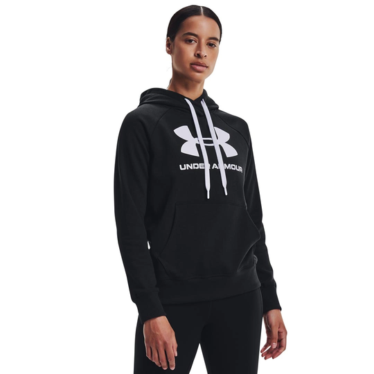 Under Armour Rival Fleece Logo Hoodie Black/white Xs